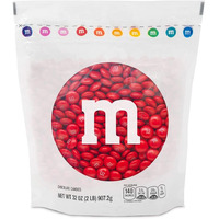 M&Ms Red Milk Chocolate Candy, 2Lbs Of M&M's In Resealable Pack For Candy Bars, Birthday Parties, 4Th Of July, Christmas, Valentine's Day, Dessert Tables & Diy Party Favors