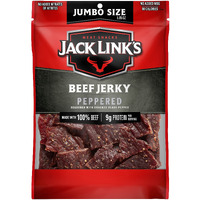 Jack Link's Beef Jerky, Peppered, Sharing Size Bag - Meat Snack With 9G Of Protein & 80 Calories, Made With Premium Beef, No Added Msg** Or Nitrates/Nitrites, 5.85Oz