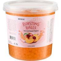 Peach Boba Pearls, Peach Popping Boba Bursting Boba, Peach Bubble Tapioca Pearls For Bubble Tea 7 Pound (Peach, 7 Lb Pack Of 1)