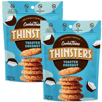 Thinsters Cookie Thins Cookies, Toasted Coconut, 16Oz (Pack Of 2), Non-Gmo, Peanut Free, No Corn Syrup, Crunchy Cookies, No Artificial Flavors, Colors, Or Preservatives