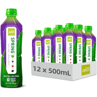 Alo Aloe Vera Juice Drink | Spring - Aloe Vera + Mixed Berry | 16.9 Fl Oz, Pack Of 12 | Plant-Based Drink With Real Aloe Pulp