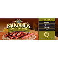 Lem Products Backwoods Snack Stick Seasonings Variety Pack, Includes Original, Hot, Pepper, And Pepperoni Flavors, Ideal For Wild Game And Domestic Meat, 20.17 Ounce Package With Pre-Measured Cure Packet Included