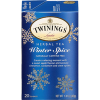 Twinings Winter Spice Herbal Tea, 20 Count (Pack Of 6), Individually Wrapped, Camomile, Apple, Cinnamon & Clove, Caffeine Free, Enjoy Hot Or Iced