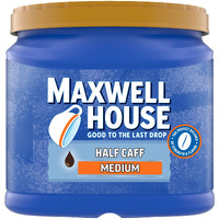 Maxwell House Half Caff Medium Roast Ground Coffee With 1/2 The Caffeine (25.6 Oz Canister)