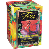 Hawaiian Islands Tea Company Hibiscus Honey Lemon Tropical Green Tea, All Natural - 20 Teabags (1 Box)