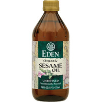 Eden Organic Sesame Oil, Unrefined, Extra Virgin, Traditionally Pressed, 16 Fl Oz Glass Bottle