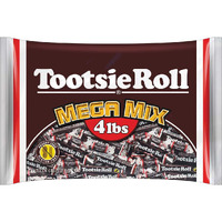 Tootsie Roll Mega Mix, 5 Different Shapes And Sizes Of Classic Chocolatey Tootsie Rolls - 4 Pound Bag