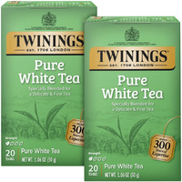 Twinings Pure White Tea Bags - Delicate Caffeinated Tea Made From Fresh White Tea Leaves, Perfect For Hot Or Iced Tea, 20 Count (Pack Of 2)