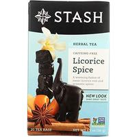 Stash Tea Licorice Spice Herbal Tea 20 Count Tea Bags In Foil (Pack Of 3), Tea Bags Individually Wrapped In Foil (Packaging May Vary), Naturally Sweet Herbal Tisane, Zero Caffeine, Drink Hot Or Iced