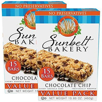 Sunbelt Bakery Chocolate Chip Chewy Granola Bars, Value Pack, 1.1 Oz, 30 Count (2 Boxes)