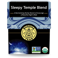 Buddha Teas - Sleepy Temple Blend - Organic Herbal Tea - For Health & Wellbeing - Blend Of Herbs & Flowers - Clean Ingredients - Caffeine Free - Ou Kosher & Organic - Non-Gmo - 18 Bleach-Free Tea Bags