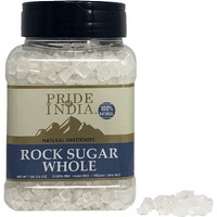 Pride Of India - Natural Crystal Rock Sugar Whole - 12 Oz (340 Gm) Medium Dual Sifter Jar - Authentic Indian Sugar Crystals - Used To Sweeten Milk Or Tea - Offers Best Value For Money