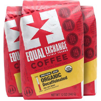 Equal Exchange Organic Whole Bean Coffee, Decaf, 12-Ounce Bag (Pack Of 3)