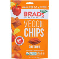 3Oz Cheddar Flavor - Famous Brads Raw Chips - Vegan, Gluten Free, Natural, Healthy Snack