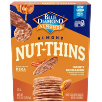 Blue Diamond Almonds Nut Thins Honey Cinnamon Gluten Free Cracker Crisps, 4.25 Oz Boxes (Pack Of 12)