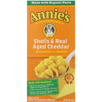 Annie's Homegrown Shells & Real Aged Wisconsin Cheddar, 6-Ounces (Pack Of12)