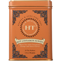 Harney & Sons Caffeinated Hot Cinnamon Sunset Black Tea With Orange And Cloves Tin, 20 Count, Pack Of 3