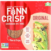 Finn Crisp Sourdough Rye Thins, Original Crispbread, 7 Ounce Boxes (Pack Of 9)