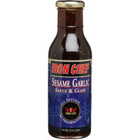 Iron Chef Sesame Garlic Sauce & Glaze, All Natural, Kosher, 15-Ounce Glass Bottles (Pack Of 3)