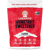 Lakanto Classic Monk Fruit Sweetener With Erythritol - White Sugar Substitute, Zero Calorie, Keto Diet Friendly, Zero Net Carbs, Baking, Extract, Sugar Replacement (Classic White - 1 Lb)