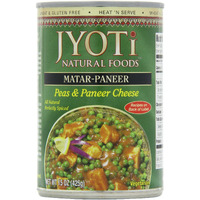Jyoti Matar Paneer, 12 Cans Of 15 Oz Each, All Natural, Product Of Usa, Gluten Free, Vegetarian, Bpa Free, Halal