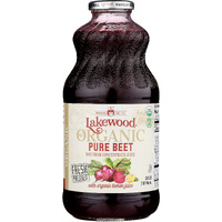 Lakewood Organic Pure Beet, Fresh Pressed, Beetroot, Bottle,Can, 32 Fl Oz, Pack Of 6