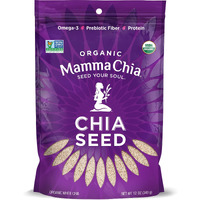 Mamma Chia Organic Seeds, White, 12 Ounce (Pack Of 1). Usda Organic, Non-Gmo, Vegan, Gluten Free, And Kosher.