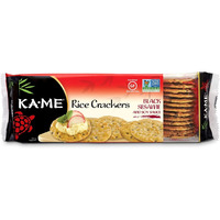 Ka-Me Rice Crackers Gluten Free And Non Gmo Verified - Black Sesame & Soy (Pack Of 12)
