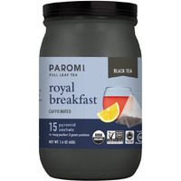 Paromi Royal Breakfast Organic Black Tea, Signature Jar, 15 Count