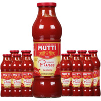 Mutti Tomato Puree (Passata), 24.5 Oz. | 12 Pack | Italys #1 Brand Of Tomatoes | Fresh Taste  For Cooking  |  Canned Tomatoes | Vegan Friendly & Gluten Free | No Additives Or  Preservatives