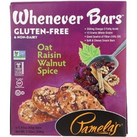 Pamela's Products Whenever Bars Oat Raisin Walnut Spice, 1.41-Ounce Bars, 5 Bars Per Box, Pack Of 6 Boxes (Total 30 Bars)