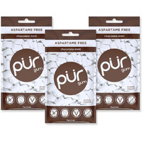 Pur Gum | Aspartame Free Chewing Gum | 100% Xylitol | Natural Chocolate Mint Flavored Gum, 55 Pieces (Pack Of 3)