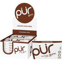Pur Gum | Aspartame Free Chewing Gum | 100% Xylitol | Natural Chocolate Mint Flavored Gum, 9 Pieces (Pack Of 12)