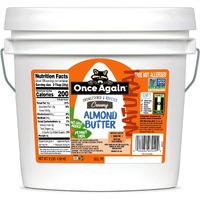 Once Again Natural Creamy Almond Butter, 9Lbs (Same As 9 Jars) - Roasted - Salt Free, Unsweetened - Gluten Free Certified, Peanut Free, Vegan, Kosher, Paleo