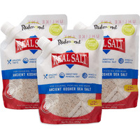 Redmond Real Kosher Salt, 16 Ounce Pouch (3 Pack)