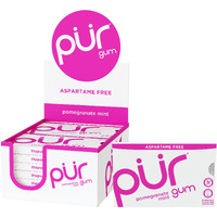 Pur Gum | Aspartame Free Chewing Gum | 100% Xylitol | Natural Pomegranate Mint Flavored Gum, 9 Pieces (Pack Of 12)