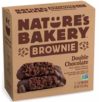 Natures Bakery Whole Wheat Fig Bars, Double Chocolate Brownie, Real Fruit, Vegan, Non-Gmo, Snack Bar, 1 Box With 6 Twin Packs