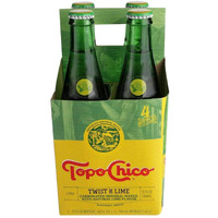Topo Chico Twist Of Lime Sparkling Mineral Water, 12 Fluid Ounce - 4 Count Per Pack -- 6 Packs Per Case.