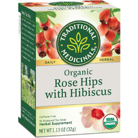 Traditional Medicinals Tea, Organic Rose Hips & Hibiscus, Supports Everyday Wellness, 96 Tea Bags (6 Pack)