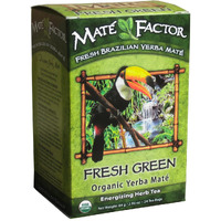 The Mate Factor Yerba Mate Energizing Herb Tea Bag, Organic Fresh Green, 24-Count Box 2.96 Oz