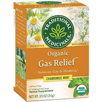Traditional Medicinals Organic Gas Relief Chamomile Mint Herbal Tea, Relieves Gas & Bloating, (Pack Of 1) - 16 Tea Bags