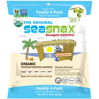 Seasnax Organic Olive Oil Roasted Seaweed Nori Sheets, Original, 2.16 Ounce (20 Large Sheets)