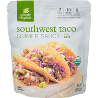 Simply Organic Simmer Sauce, Southwest Taco, 8 Oz (Pack Of 6)