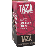 Taza Chocolate Organic Amaze Bar 70% Stone Ground, Raspberry Crunch, 2.5 Ounce (10 Count), Vegan