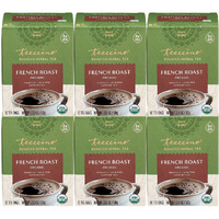 Teeccino French Roast Herbal Tea - Rich & Roasted Herbal Tea Thats Caffeine Free & Prebiotic For Natural Energy, Coffee Alternative, 10 Tea Bags (Pack Of 6)