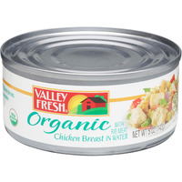 Valley Fresh Organic Canned Chicken Breast With Rib Meat In Water, 5 Ounce (Pack Of 4)