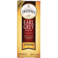 Twinings Of London Extra Bold Earl Grey Black Tea, 20 Count (Pack Of 6)