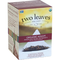 Two Leaves And A Bud Organic Assam Black Tea Bags, Whole Leaf Caffeinated Black Tea In Compostable Sachets, Delicious Plain Or With Milk, 15 Count (Pack Of 1)