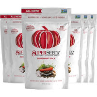 Superseedz Dry Roasted Pumpkin Seeds - Somewhat Spicy Pepitas, Whole 30, Paleo, Vegan & Keto Snacks, 8G Plant Based Protein, Produced In Usa, Dairy Free, Nut Free, Gluten Free Snack (5Oz, 6-Pack)