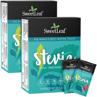 Sweetleaf Stevia Packets - Zero Calorie Natural Stevia Powder, No Bitter Aftertaste, Sugar Substitute For Keto Coffee, Nothing Artificial, Non-Gmo Stevia Sweetener Packets, 70 Count (Pack Of 2)